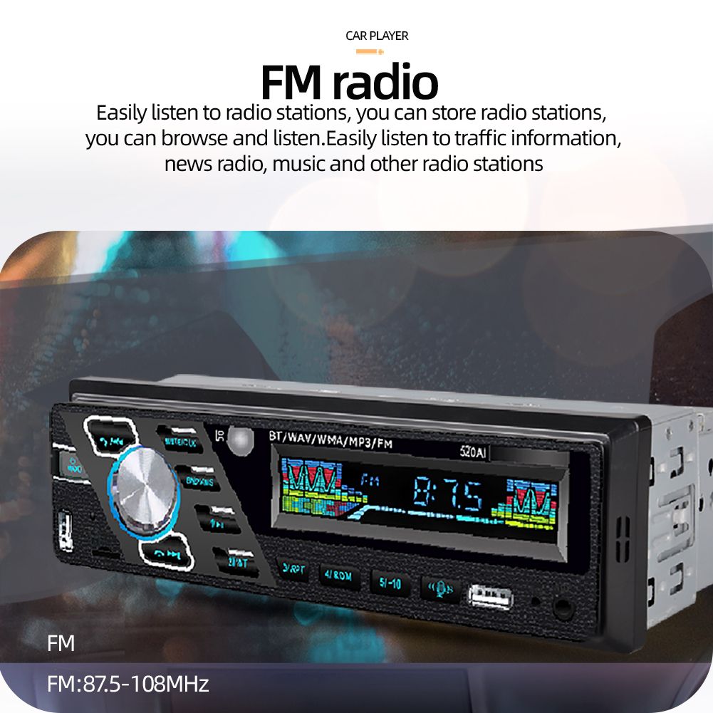 24V 4-Channel 1Din Car Radio Stereo Surround Audio