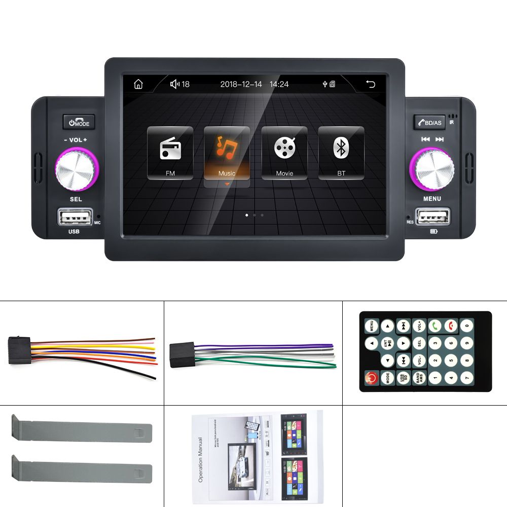 5 Inch Car Radio MP5 CarPlay 1 Din Bluetooth 5.1