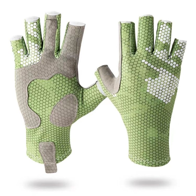 Ice Silk Half Finger Fishing Gloves , Size: Womens Free Size