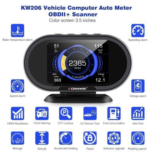 Computer Auto Car Digital Computer Display OBD 2 Scanner Fu-el Consumption Water Temperature Gauge Speedometer