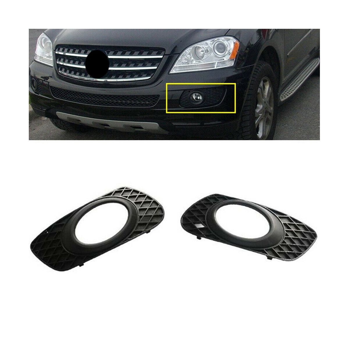1648260124 1648260224 Front Bumper Fog Lamp Cover Fog Lamp Frame Auto for Mercedes W164 ML320 ML350