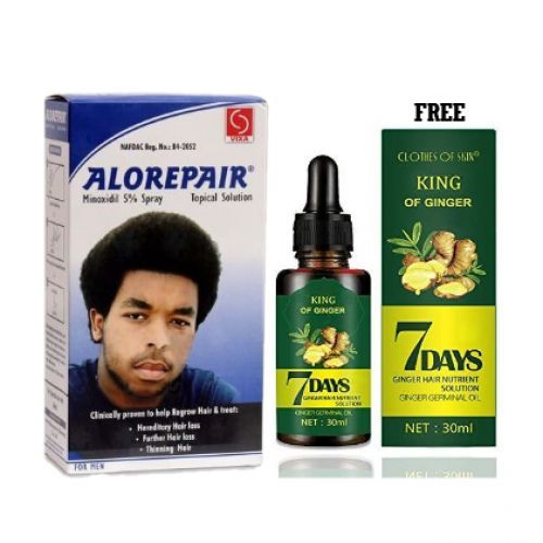BALD & HAIR LOSS 100% SOLUTION + 1 Free 7Days King Of Ginger Hair Growth Oil