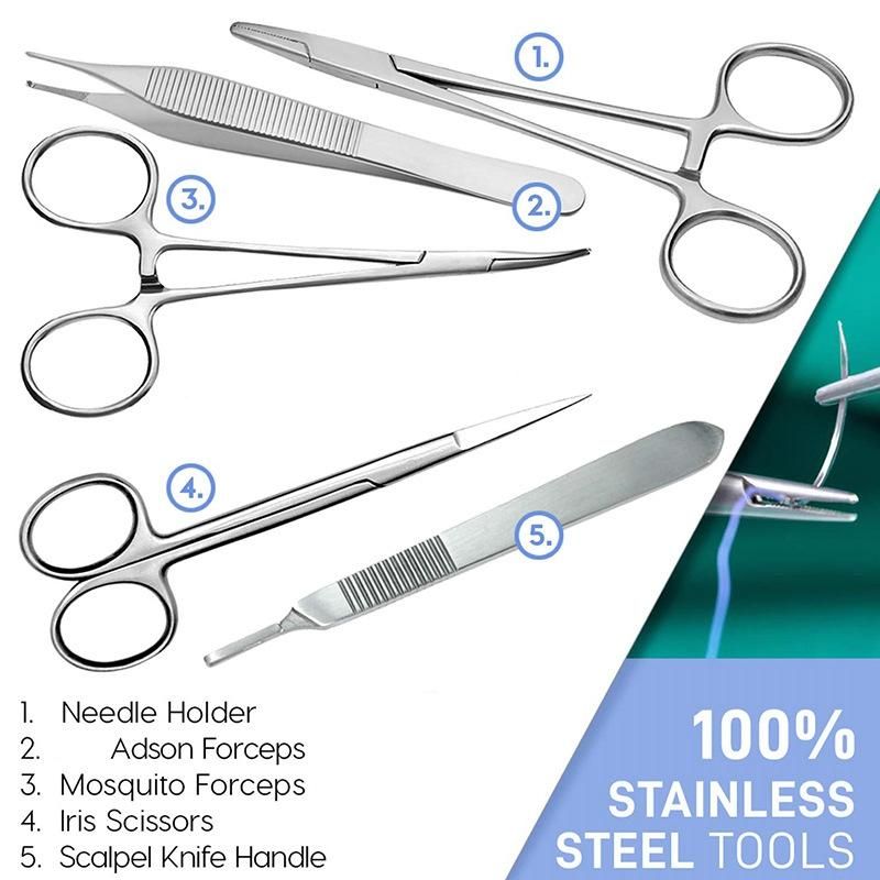 Suture Kit,Stainless Steel Training Instruments with Scalpel s for Veterinarian,Biology and Dissection Lab Students