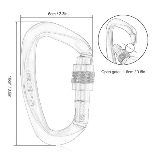 Carabiner With Screw Locking Gate 25KN Heavy Duty Carabiner