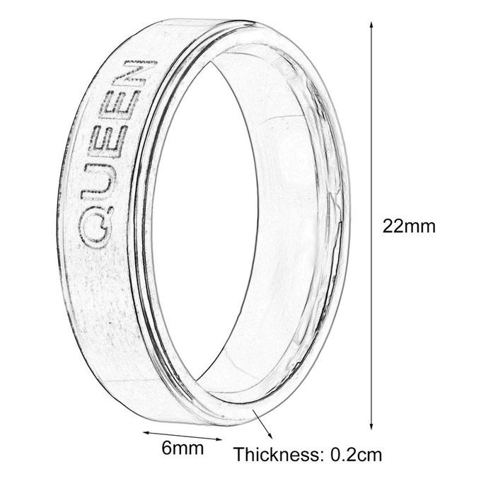 Romanti Stainless Steel Ring King Ring Or Queen Ring For Lovers Ouple Rings-Si Er-8