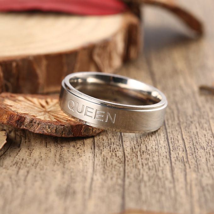 Romanti Stainless Steel Ring King Ring Or Queen Ring For Lovers Ouple Rings-Si Er-8