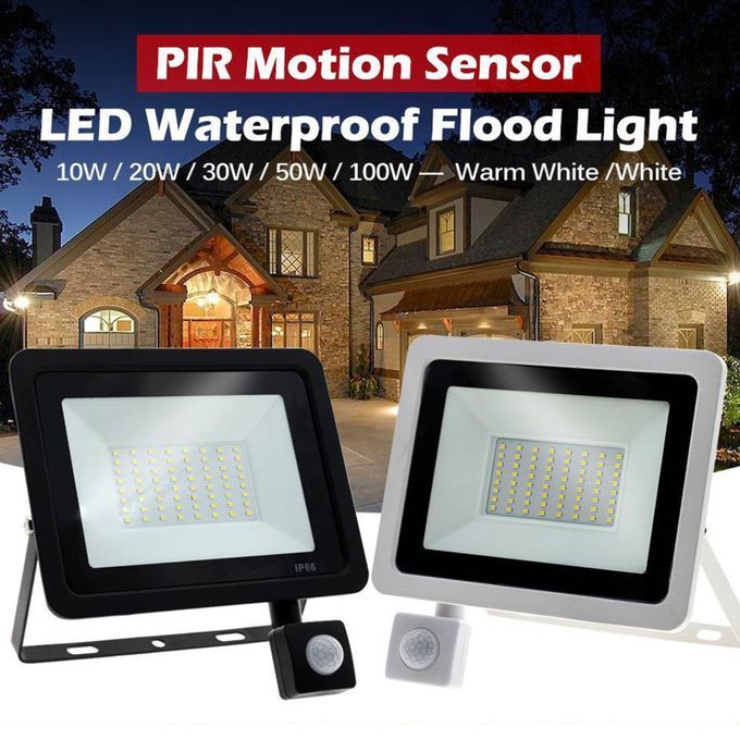 Floodlight Motion Sensor Outdoor  Flood Light 6500K 100W White