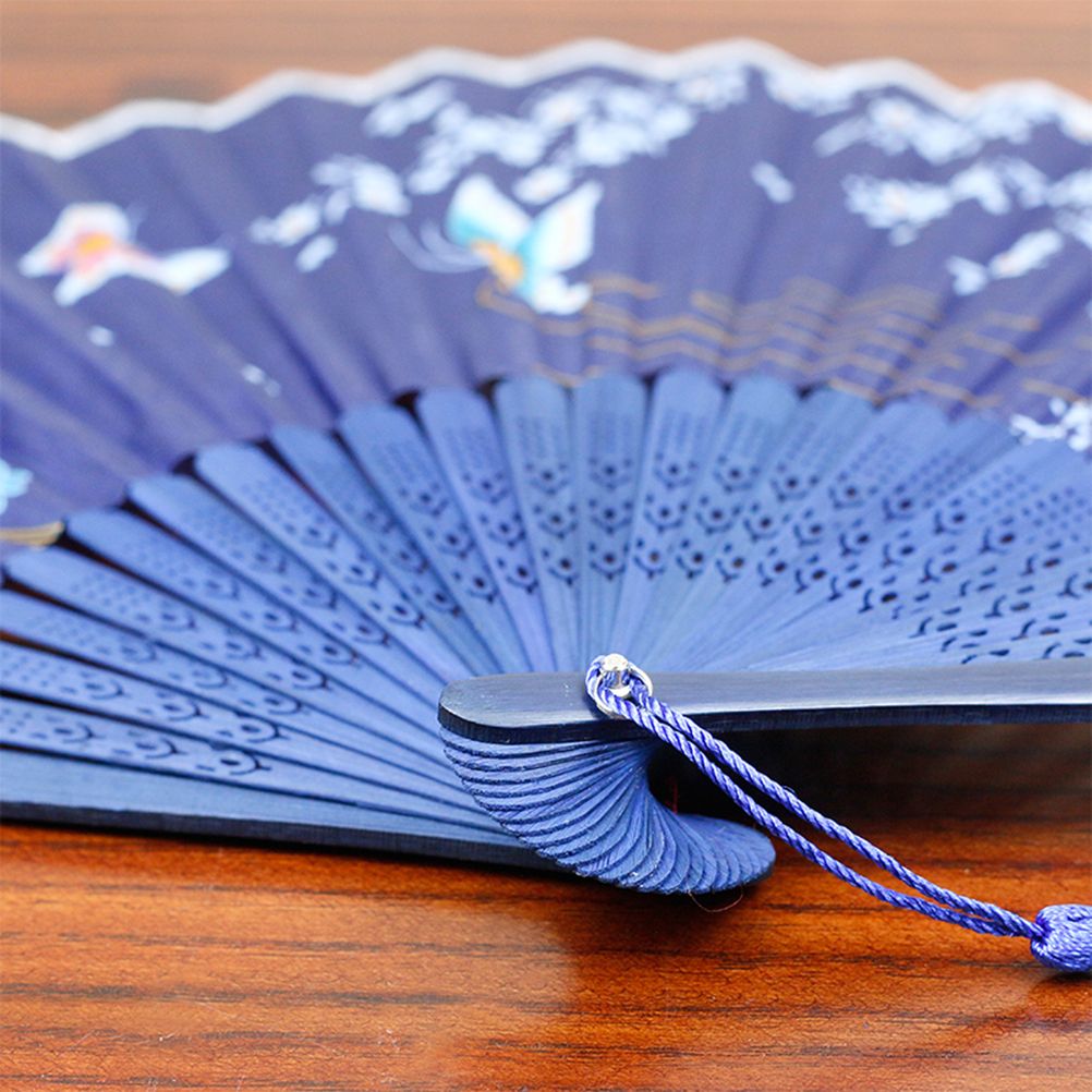 Gift Bamboo Home Fan Handheld 2pcs/Pack Style Decor Blossom With Collapsible Classic Folding Plum Fan Creative Box Japanese