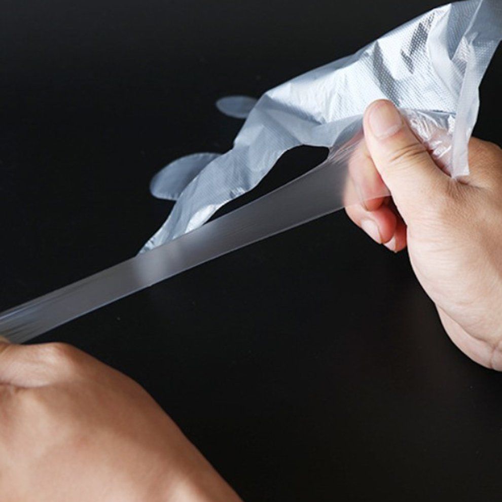 Disposable Plasti    Household Food Grade  Atering   Food Handling Transparent   Thi K PE Film   100p S-Transparent-Thicken