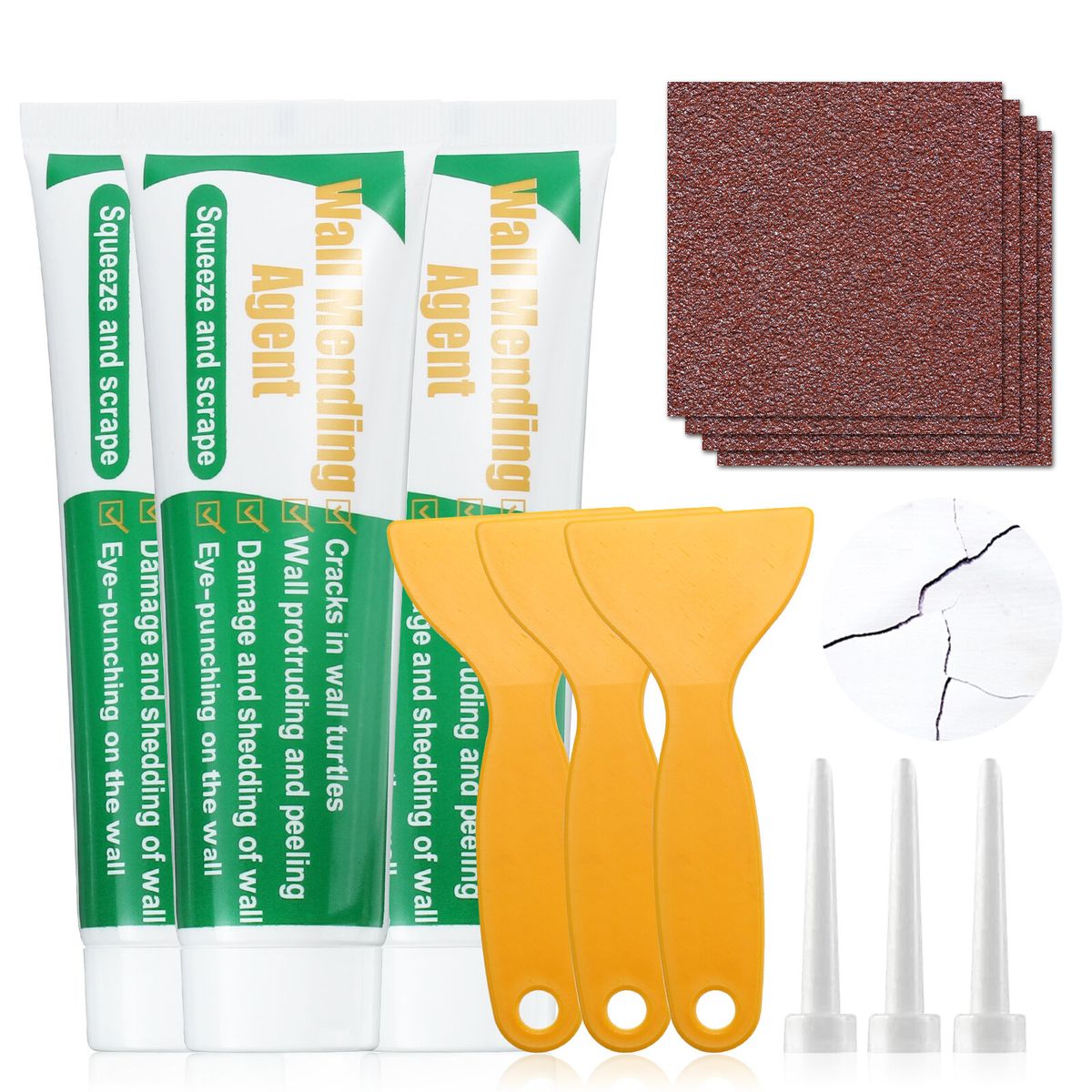 GOCHANGE Wall Repair Tools 3 Sets Wall Paint + Head +