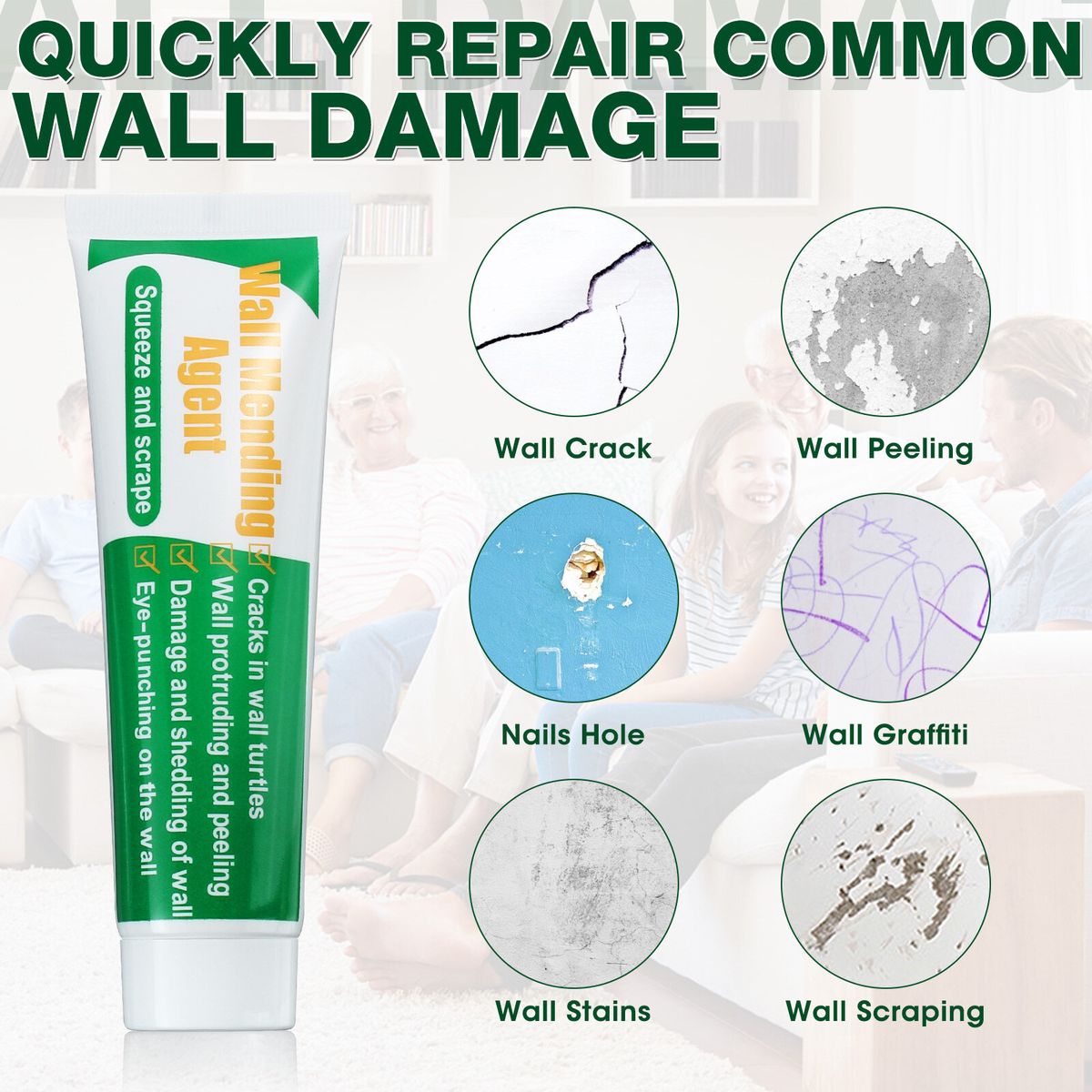 GOCHANGE Wall Repair Tools 3 Sets Wall Paint + Head +