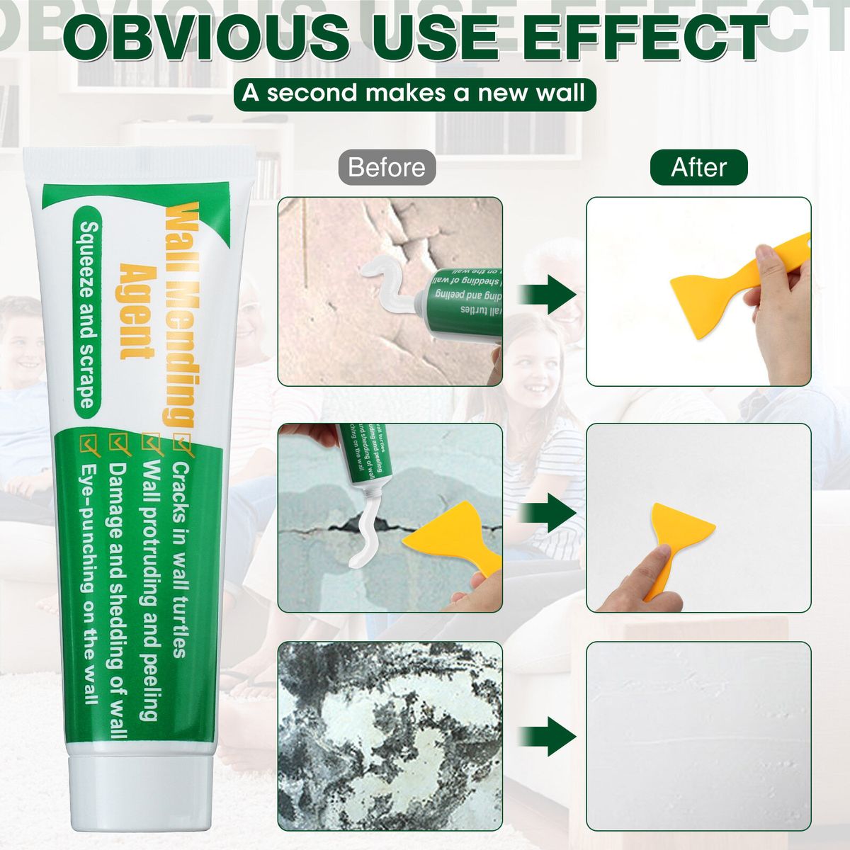 GOCHANGE Wall Repair Tools 3 Sets Wall Paint + Head +