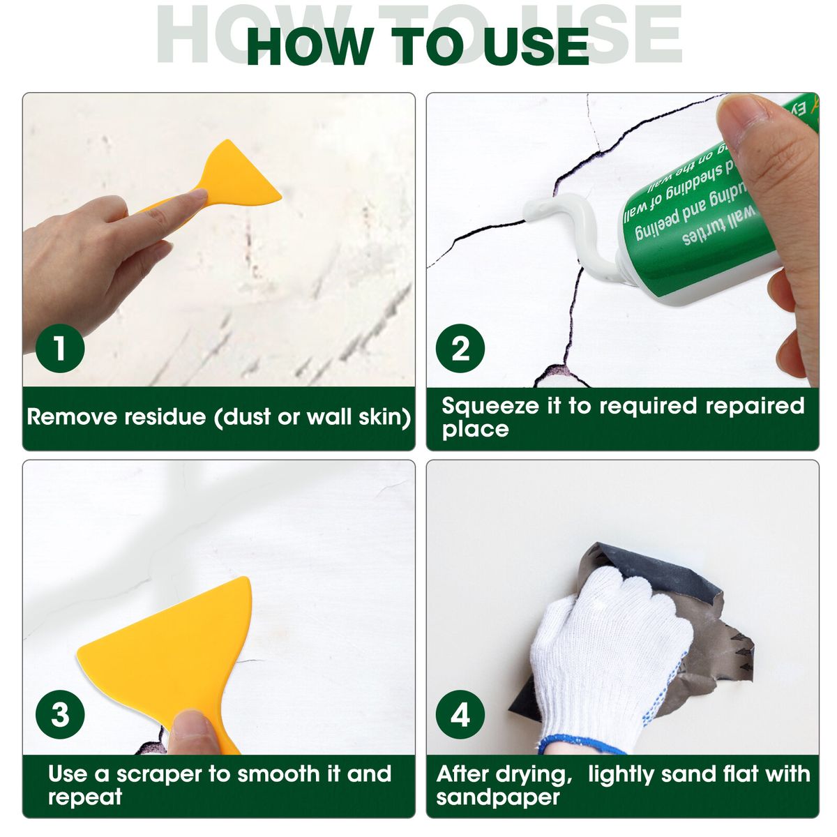 GOCHANGE Wall Repair Tools 3 Sets Wall Paint + Head +