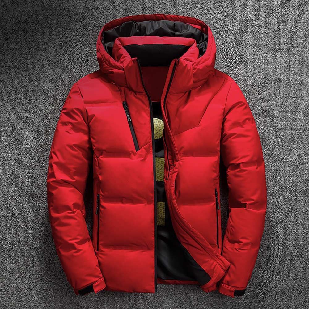 Men Jacket Coat Winter Warm Casual Autumn Stand Collar Puffer Thick Hat  Duck