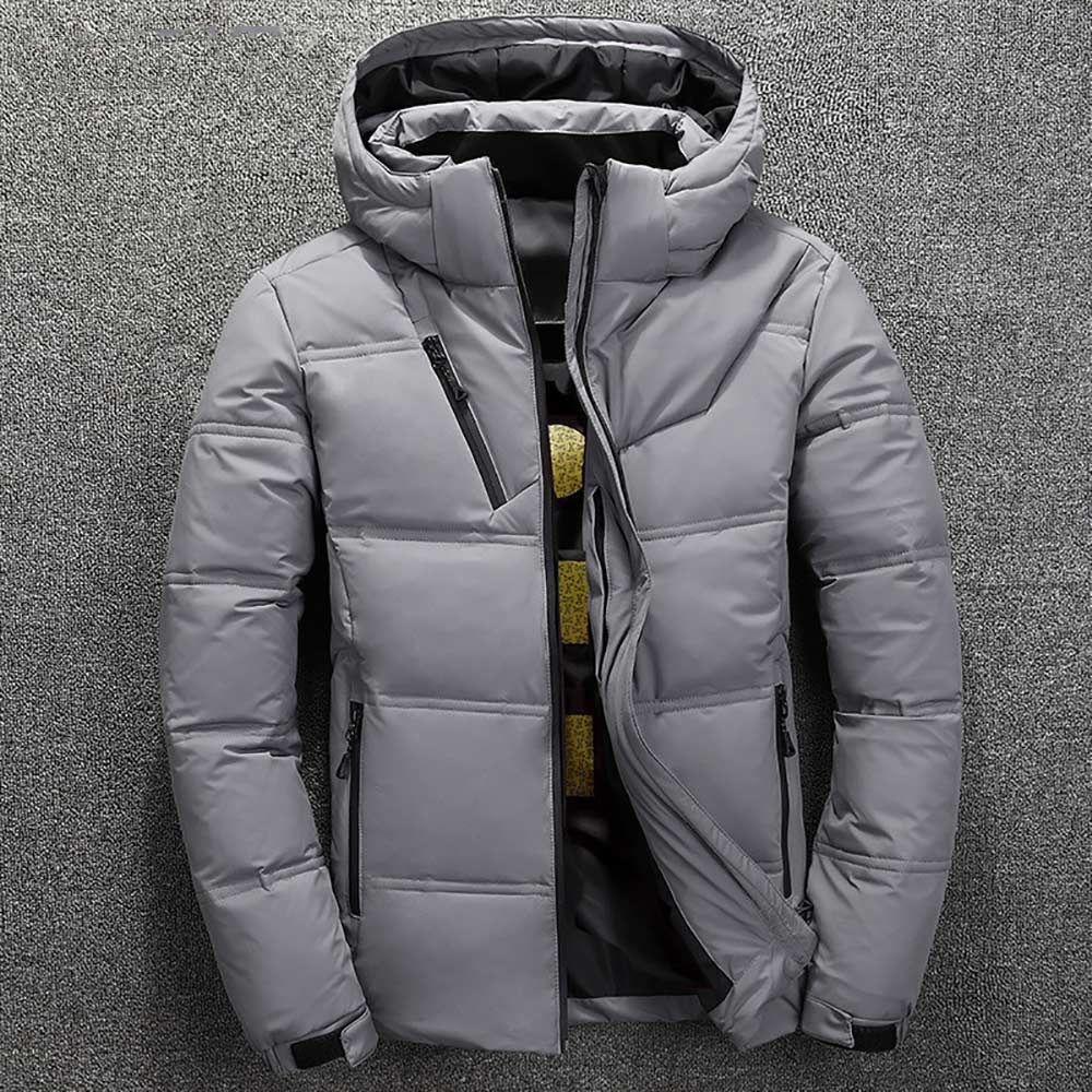 Men Jacket Coat Winter Warm Casual Autumn Stand Collar Puffer Thick Hat  Duck