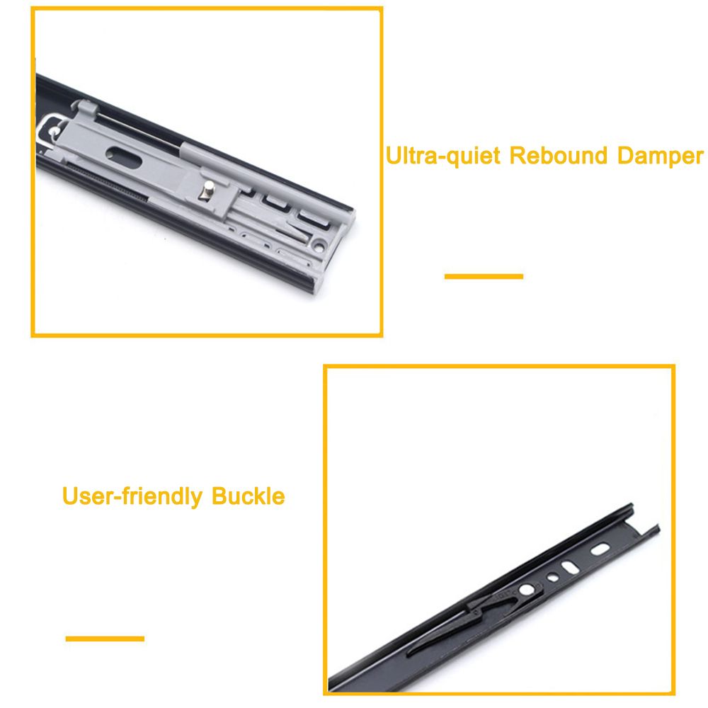 2pcs Drawer Slides Low Noise Ball Bearing Drawer Slides