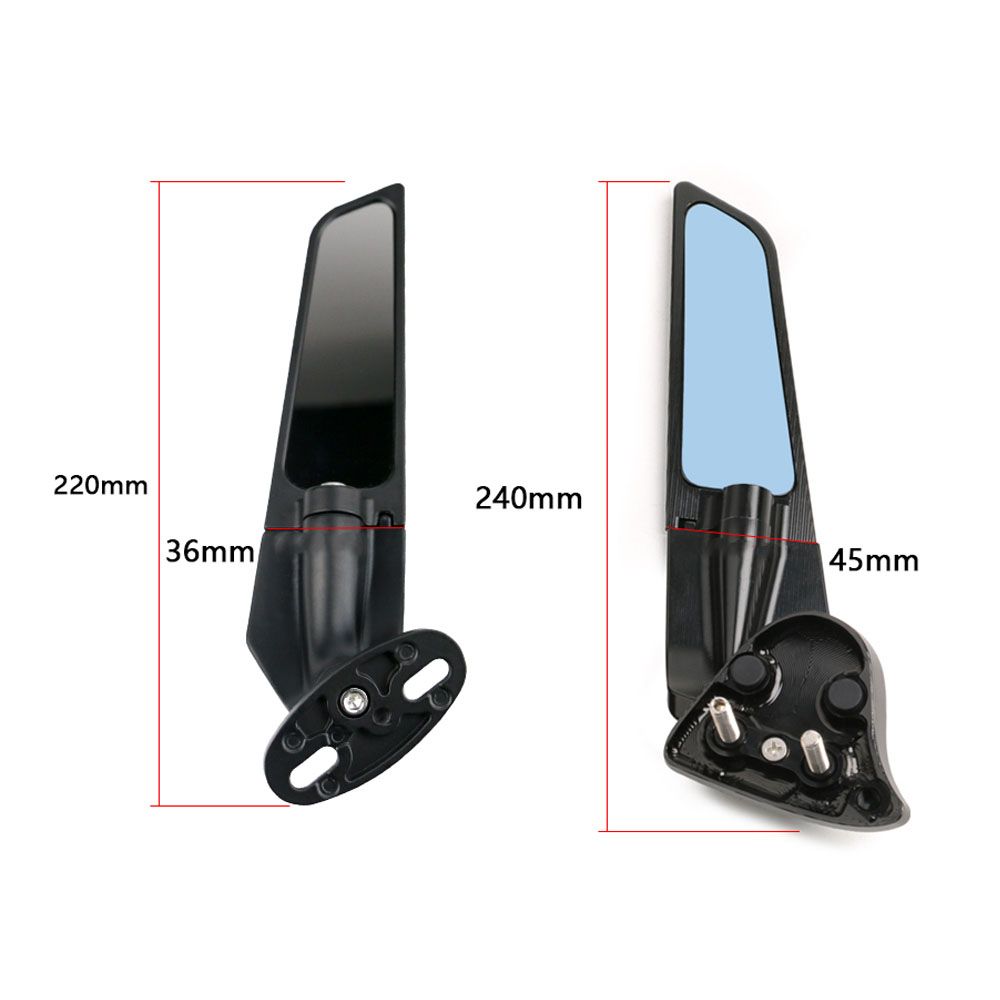 2pcs Motorcycle Wind Swivel Wing Universal Rearview Mirror