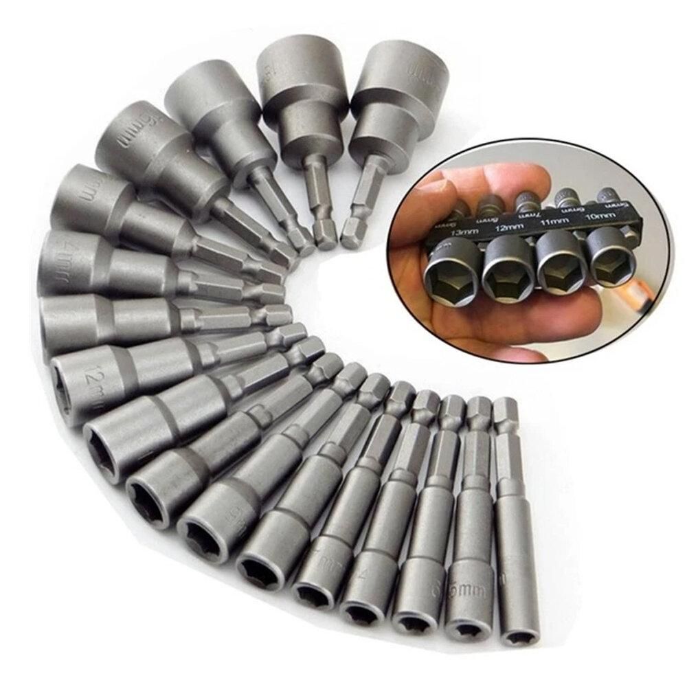 14 Piece Set/9 Piece Set Non-magnetic Combination Socket Set Electric Hexagon Screwdriver Head Screw Insert Pneumatic Screwdriver Socket Head