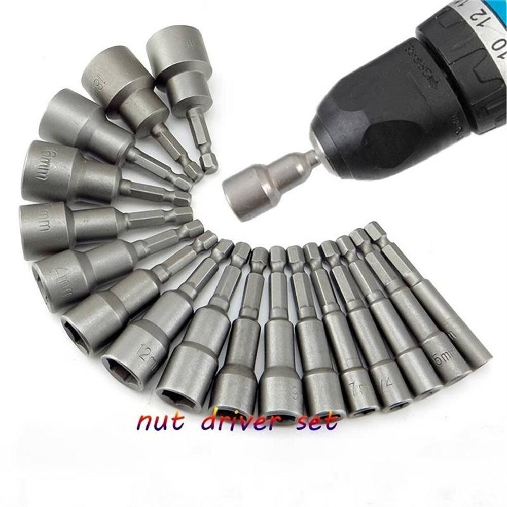 14 Piece Set/9 Piece Set Non-magnetic Combination Socket Set Electric Hexagon Screwdriver Head Screw Insert Pneumatic Screwdriver Socket Head