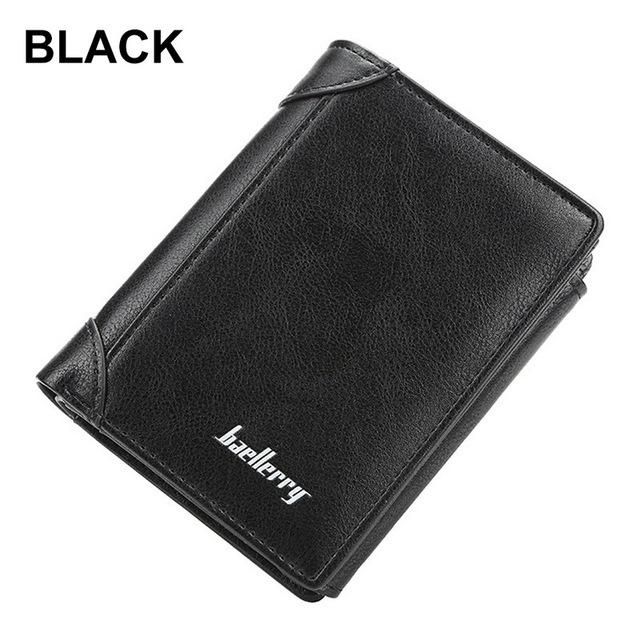 Baellerry-cartera de cuero para hombre y mujer monedero con diseno de tres pliegues para monedas tarjetero de alta calidad titular de la identificacion