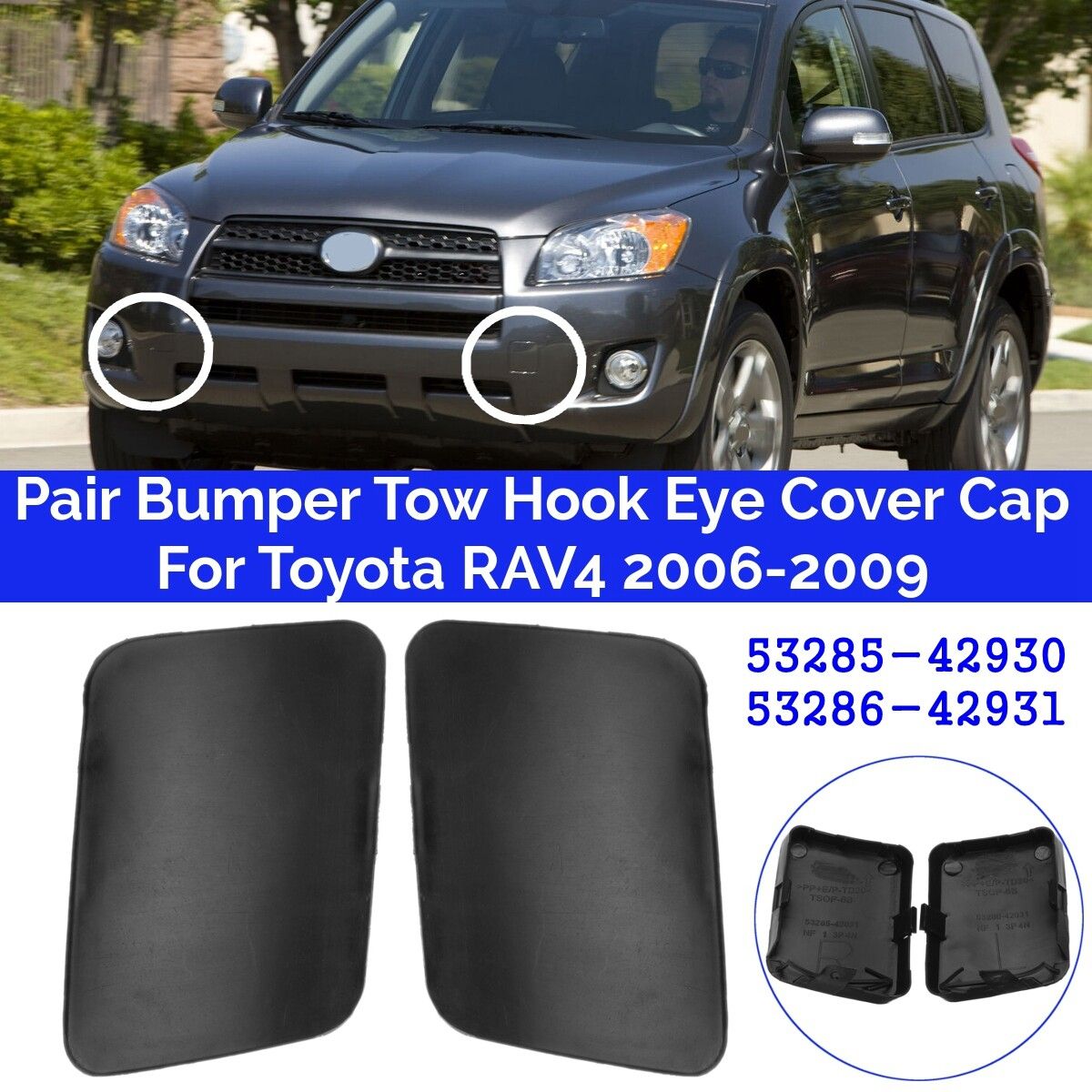Front Bumper Tow Hook Cover Cap Eye Cover FOR TOYOTA RAV4 ACA33 ACA30 ACA31 2006-2009