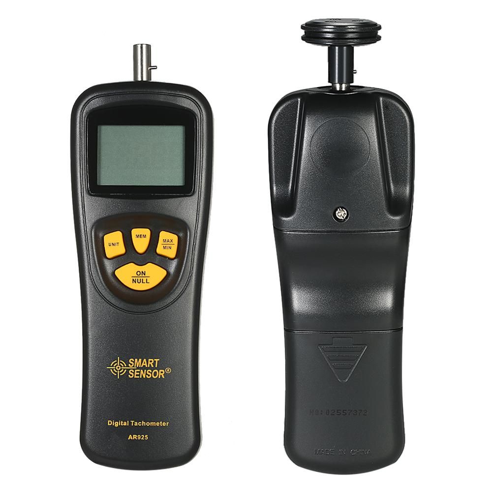 SMART SENSOR Handheld Contact LCD Digital Tachometer Speedometer Tach Meter Wide Measuring Rang 0.5 ~ 19999 RPM