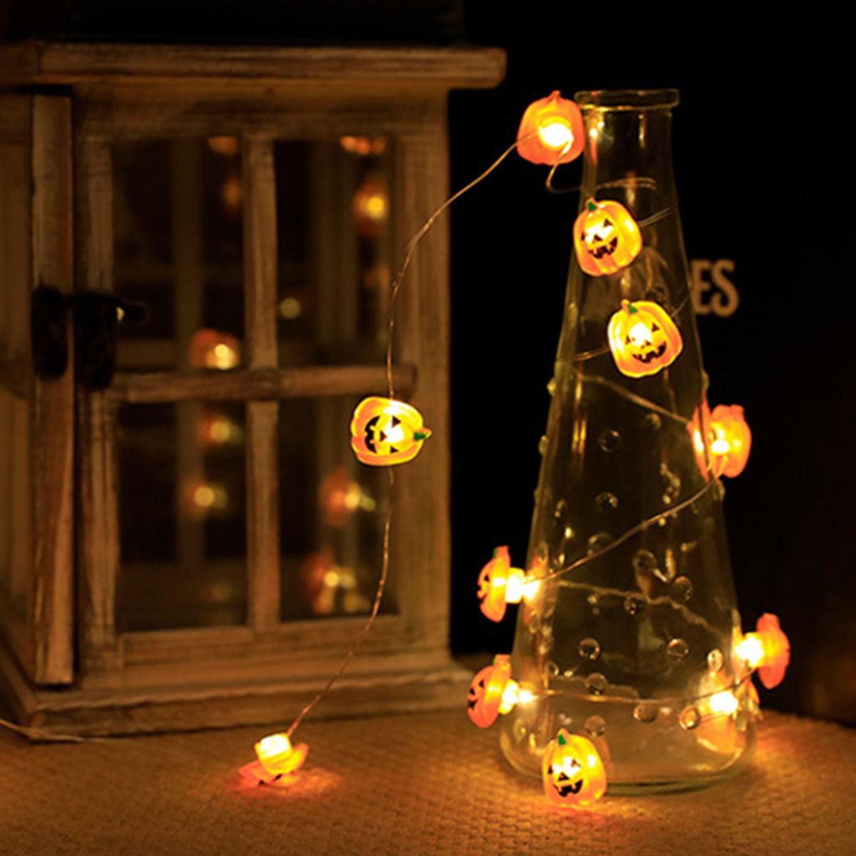 2 Meters 20LEDs Pumkin Design String Light Constant Bright Mode 2 * AA Cell Operated for Halloween Party Home Decoration Present Gift