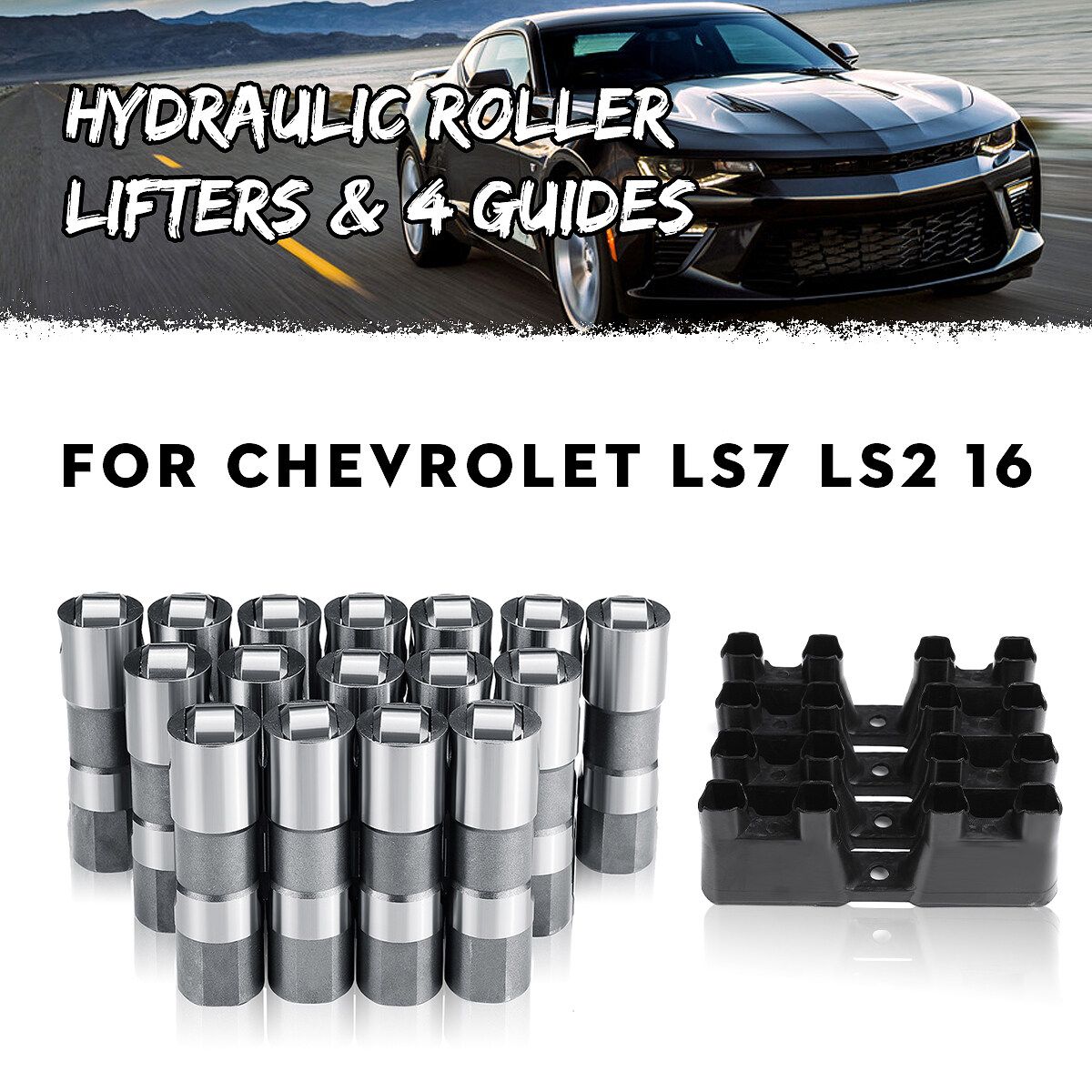 Performance Hydraulic Roller Lifters + 4 Guides 12499225 HL124 For GM LS7 LS2