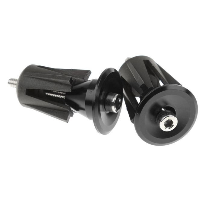 1 Pair Aluminum Road Bike Handlebar Grips Handle Bar   End Plugs Black