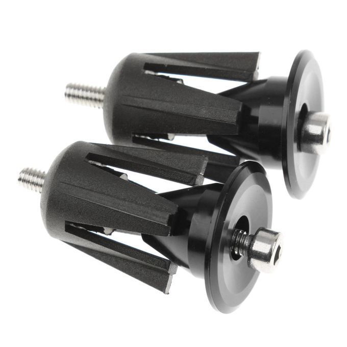 1 Pair Aluminum Road Bike Handlebar Grips Handle Bar   End Plugs Black