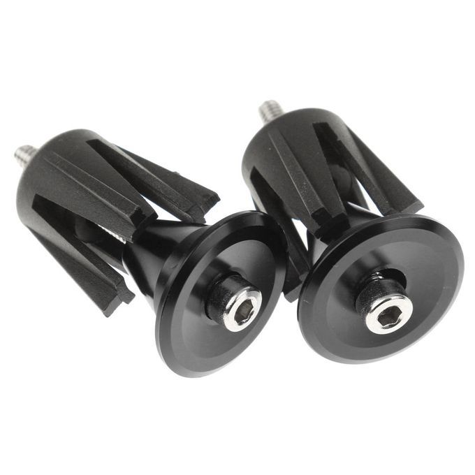 1 Pair Aluminum Road Bike Handlebar Grips Handle Bar   End Plugs Black