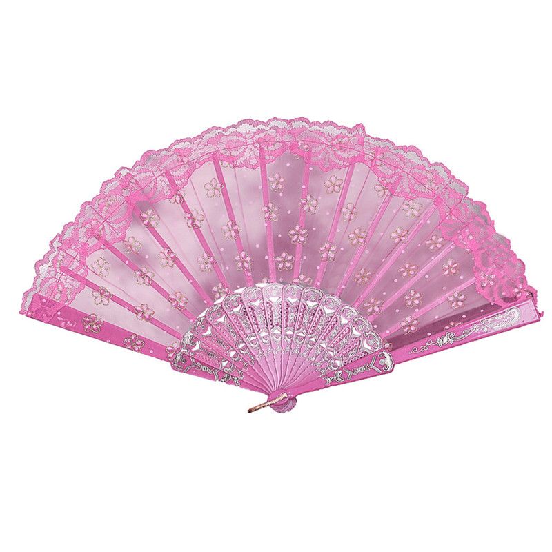 Lace Party Fan Lace Hand Retro Decoration Folding Dance Wedding 30 Fan Silk Flower Chinese Fan Style Held 9 Best Kinds Wedding