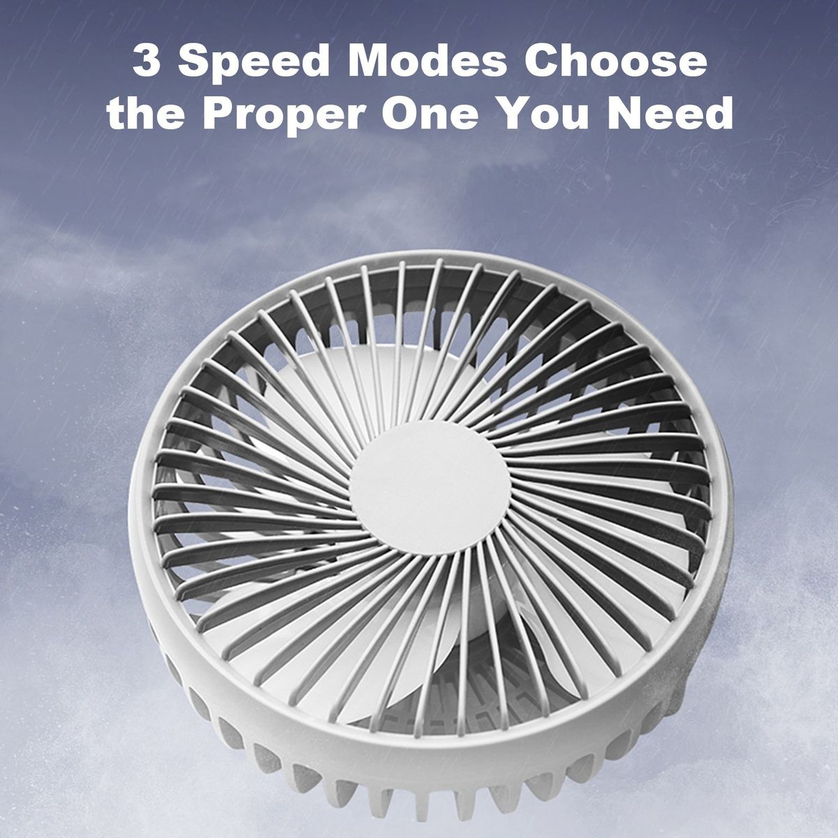 Dual Head USB Fan 360 Degree Rotating 5V 2A 3 Speed Modes