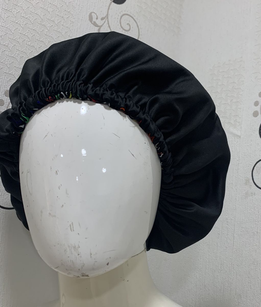 Woman Satin Hair Bonnet With Ankara