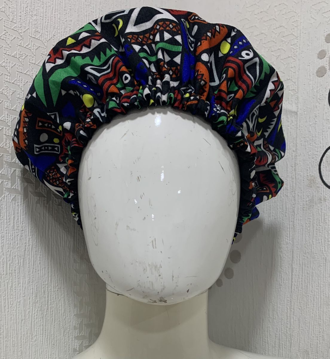 Woman Satin Hair Bonnet With Ankara