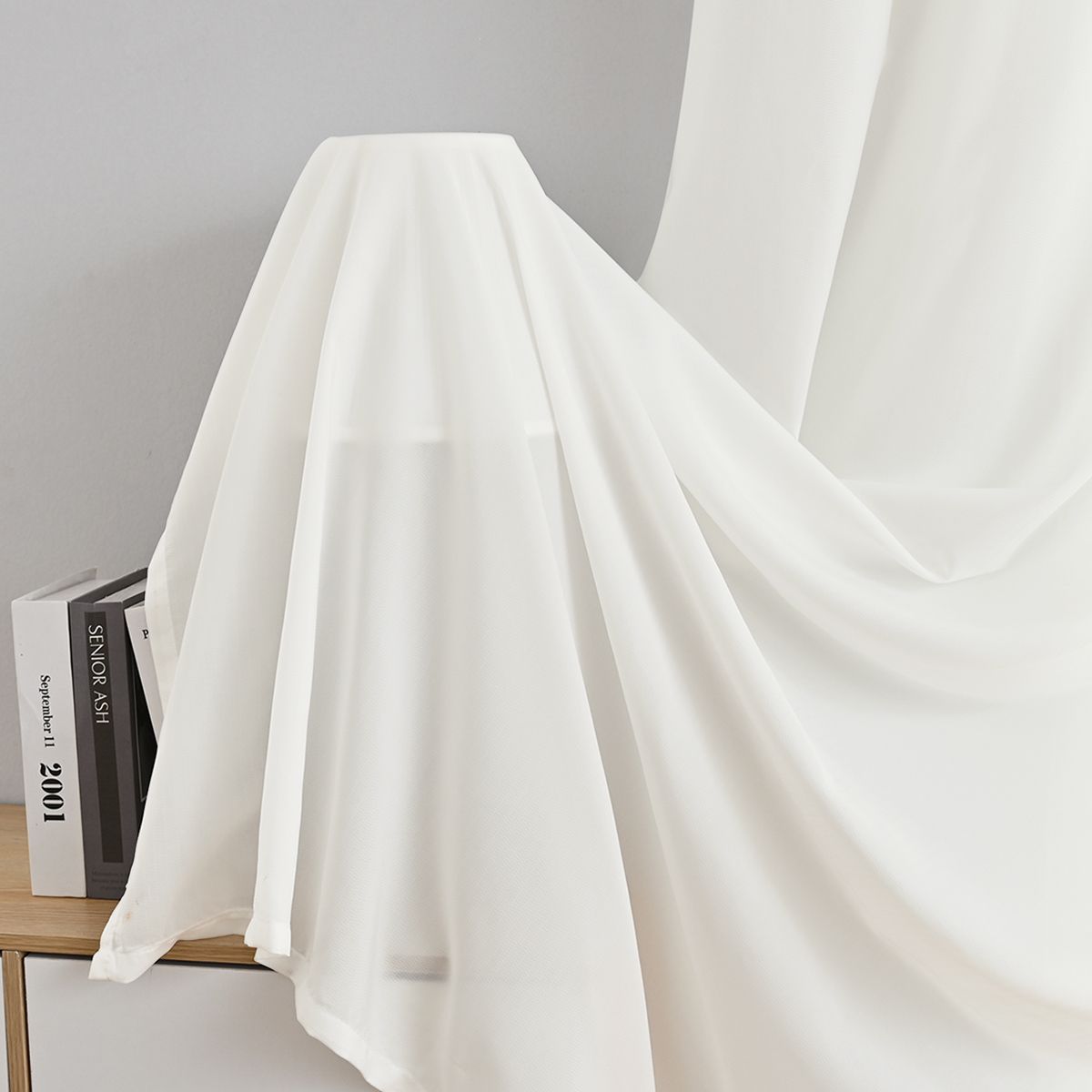 2PC Curtains Household Blackout Phantom Veils Translucent