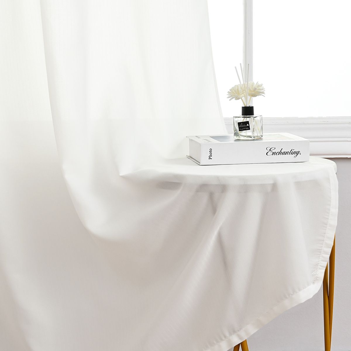 2PC Curtains Household Blackout Phantom Veils Translucent