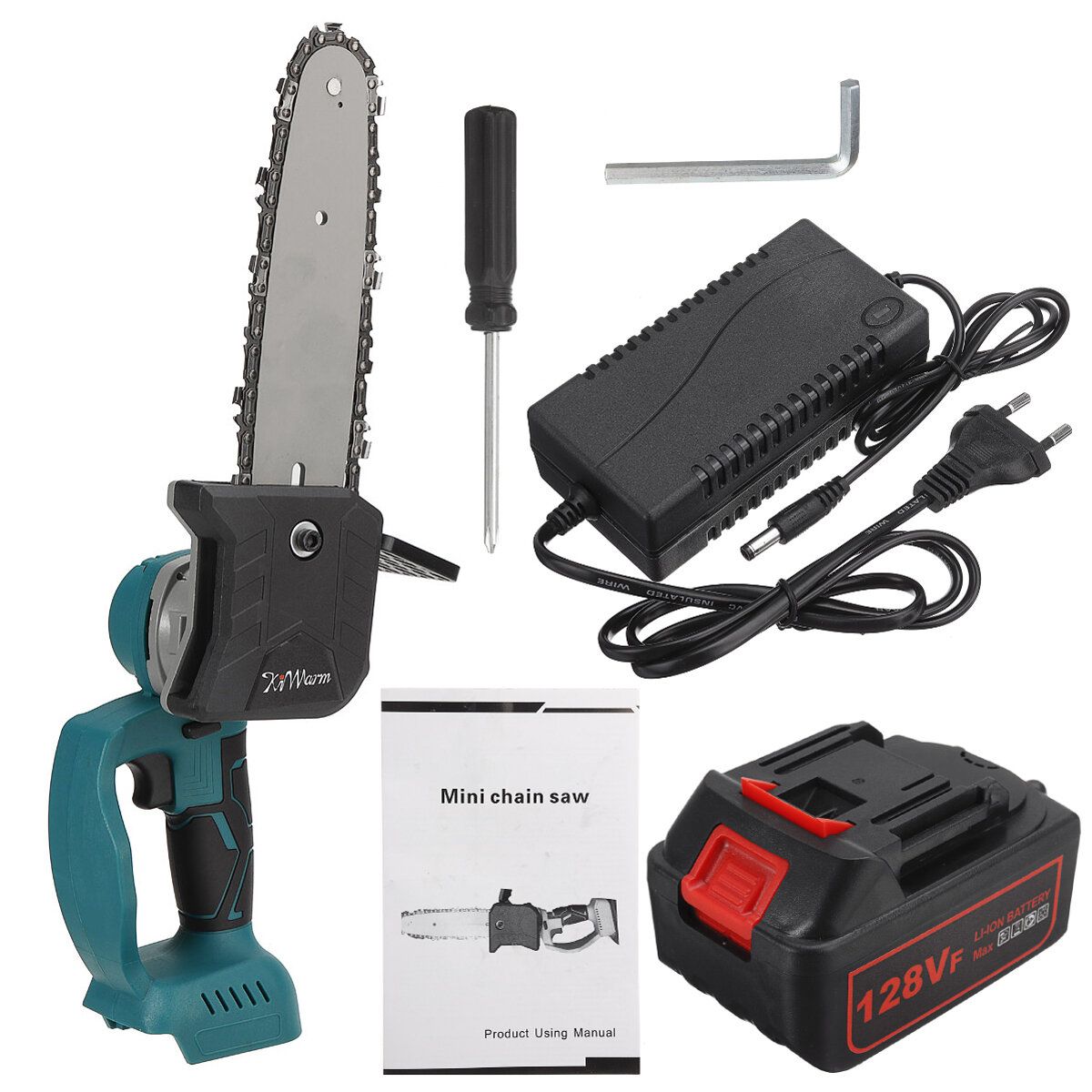 Kiwarm 128VF 8Inch Portable Electric Saw Pruning Chain Saw