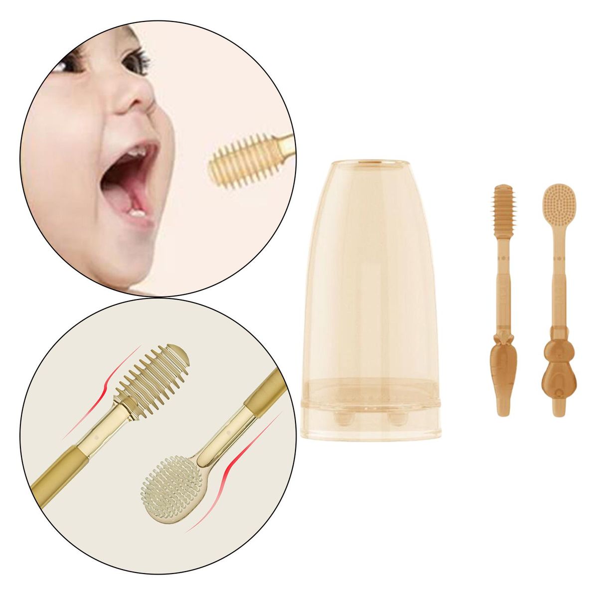 Soft Silicone Toddler Toothbrush Set 0-3 Years Infant Deciduous