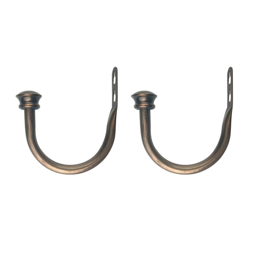 1 Pair  Tube Curtain Holdback Drape Hook Vary Mushroom_Brown