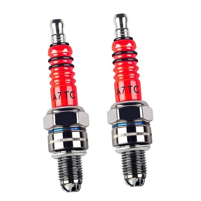 Pack Of 2 Racing 3 Electrode Spark Plug A7tc For 50cc 110cc 125cc