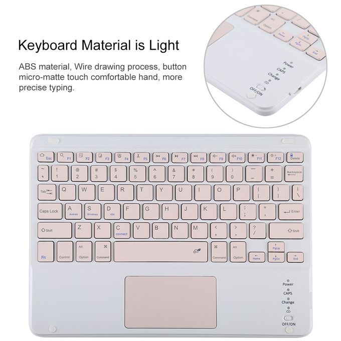 TG-102BC Detachable Bluetooth Pink Keyboard + Microfiber Leather Protective Case For IPad 10.2 Inch / IPad Air (2019), With Touch Pad & Pen Slot & Holder(Dark Green)