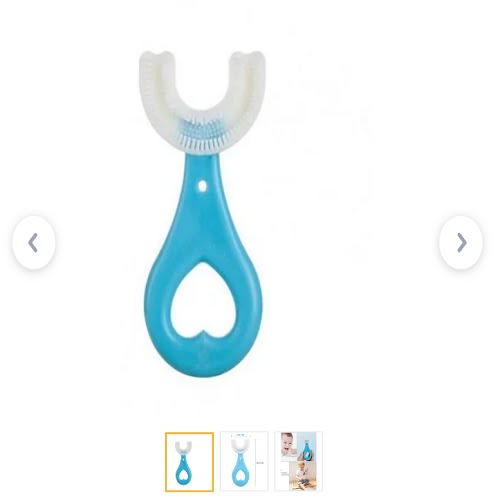 Soft Silicone U Shape Toothbrush - Blue