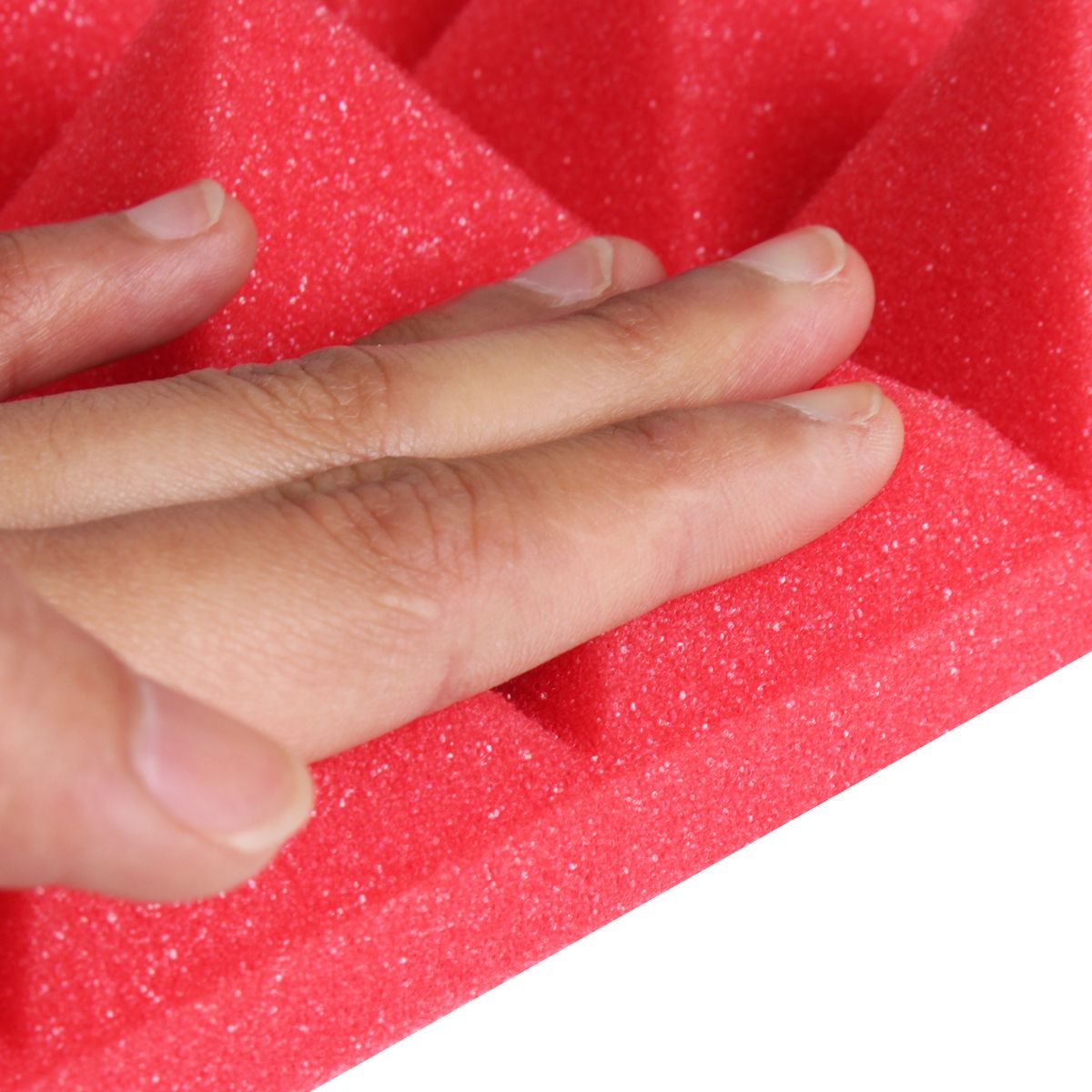 4pcs 30*30*5cm Soundproof Sponge Acoustic Panels Tiles Studio Sound Proofing Insulation Close Foam Mat For Studio, Piano Room, Drum Room, Anchor's Room, Home Theater, KTV, Meeting Rooms, Instrument Rooms, Etc. Red (red)
