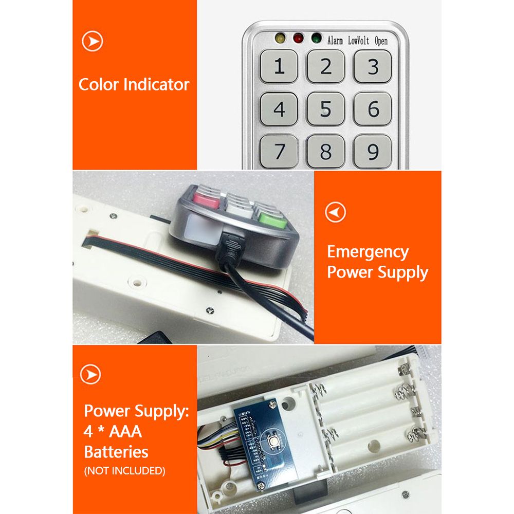 Electronic Cabinet Lock Keypad Lock Independent & Open Dual