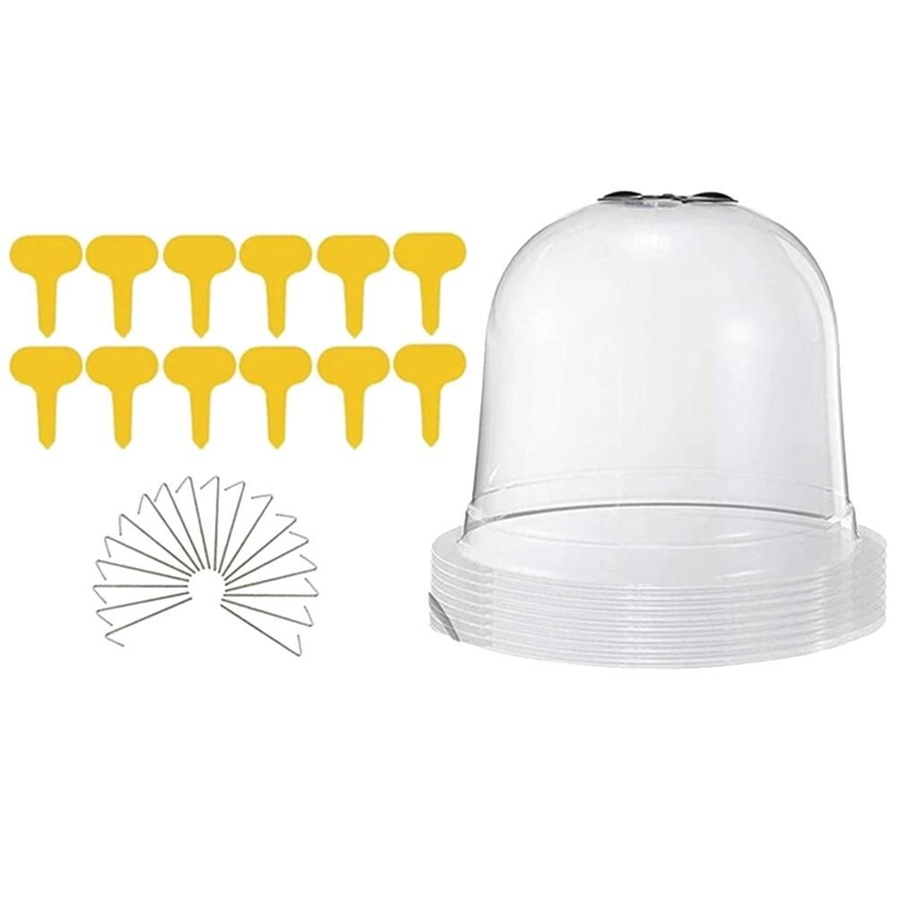 34PcsSet Plant Protect Cover Plastic Mini Greenhouse Anti Freeze Plant Covers for Flowers Accessories Clear 26 x 21cm