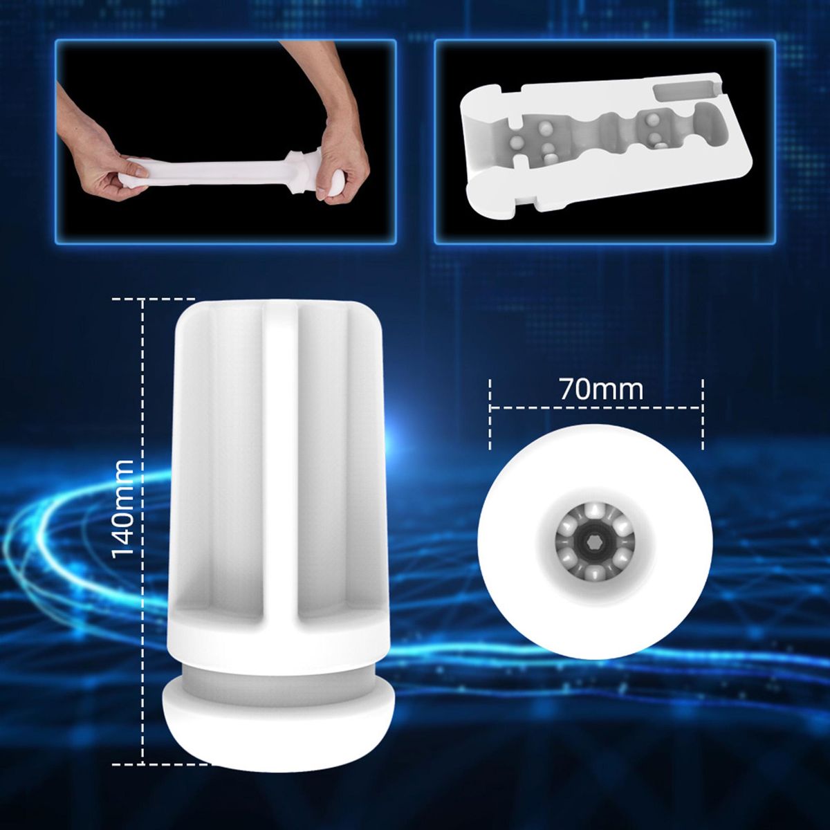 Men Masturbator Cup 5 Suction Modes 10 Frequency Vibration Soft Glue 360 Degrees Wrapped Portable Size
