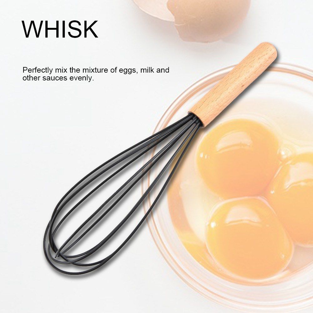 Silicone Kitchen Utensil Set 11 Pcs Beech Wooden Handle