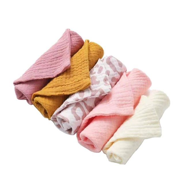 5pcs Square Face Towel Handkerchief Burp Cloths 30x30cm