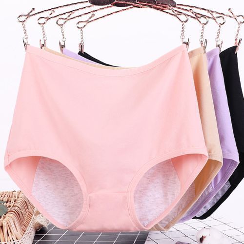 Women High Waist Menstrual Period Leak Proof Underwear Cotton Briefs-Purple